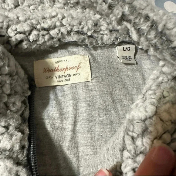 Original Weatherproof Vintage women's size large grey pullover sherpa - Picture 3 of 5